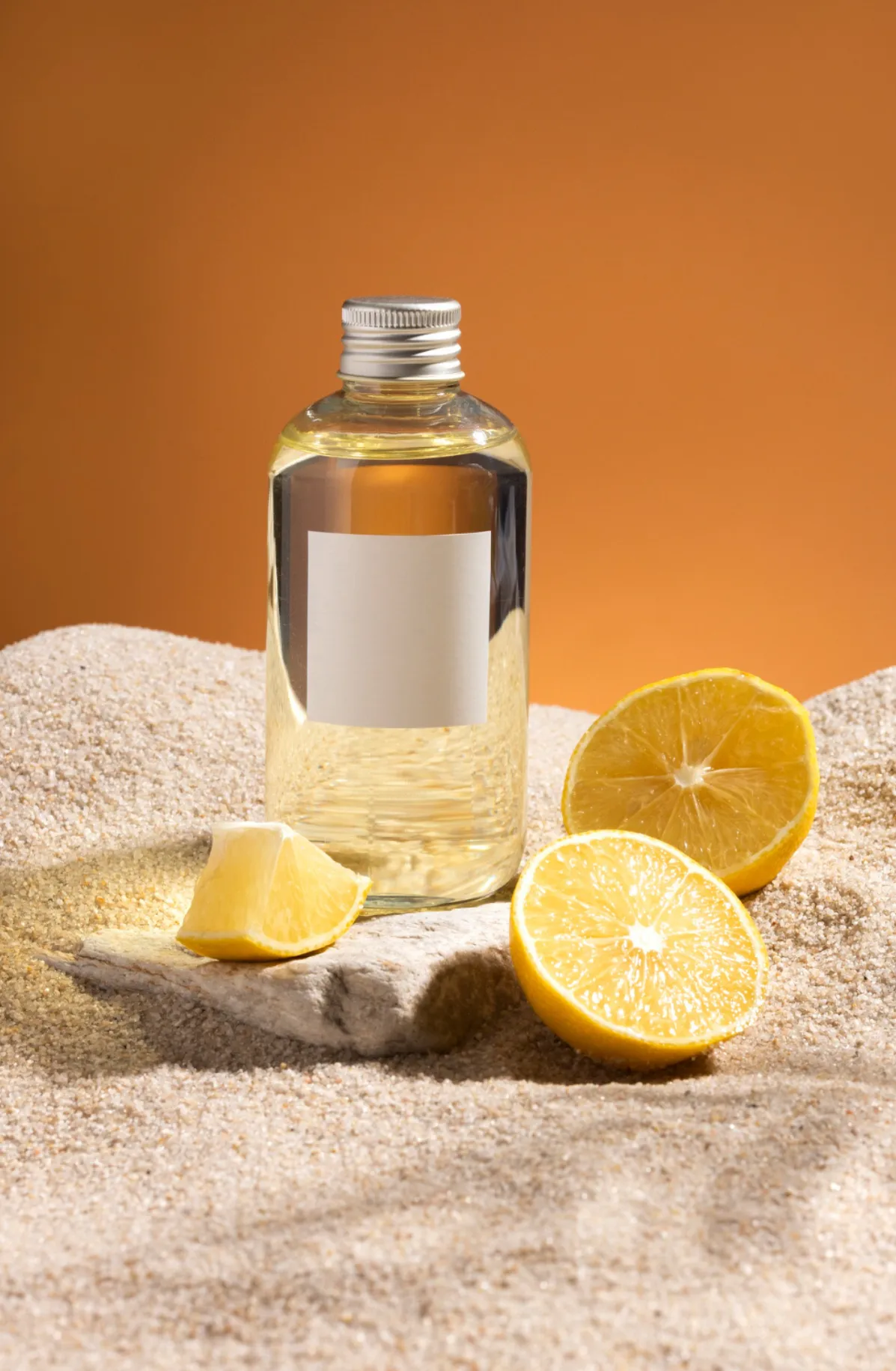 Fresh citrus perfume bottle